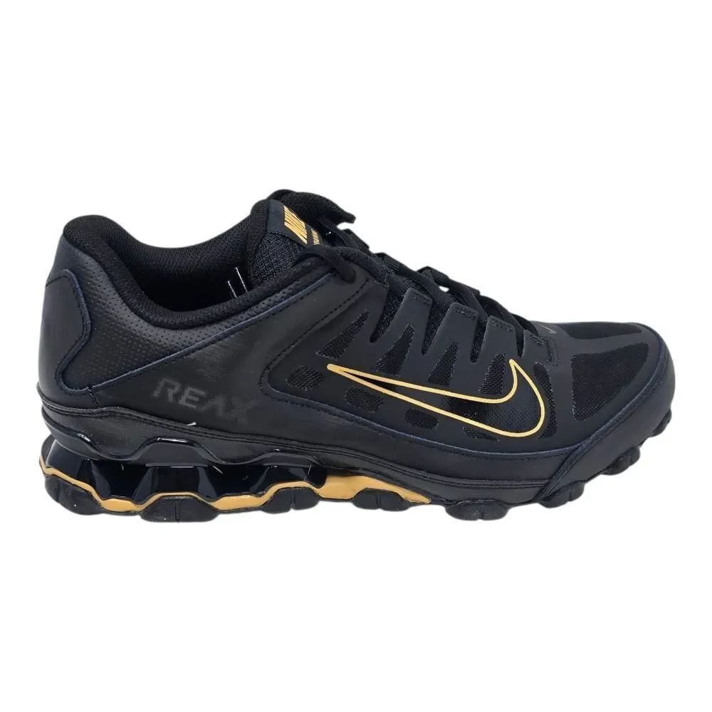 Nike Reax 8 TR Mesh Mens Size's Black Gold Running Training Shoes 621716 020